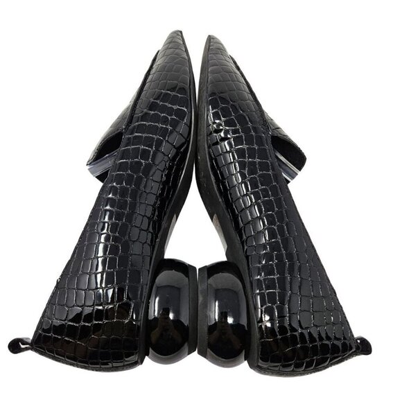 Jeffrey Campbell Viona Pointed Toe Loafers Shoes Black Women’s Size 5 Croc - Picture 4 of 11